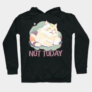 Not Today --- Cute Lazy Cat Design Hoodie